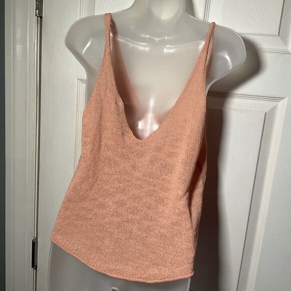 FP Beach Peach Orange Pink Pullover Round Hem Tank NWT Knit Small Casual Preppy - Picture 6 of 12